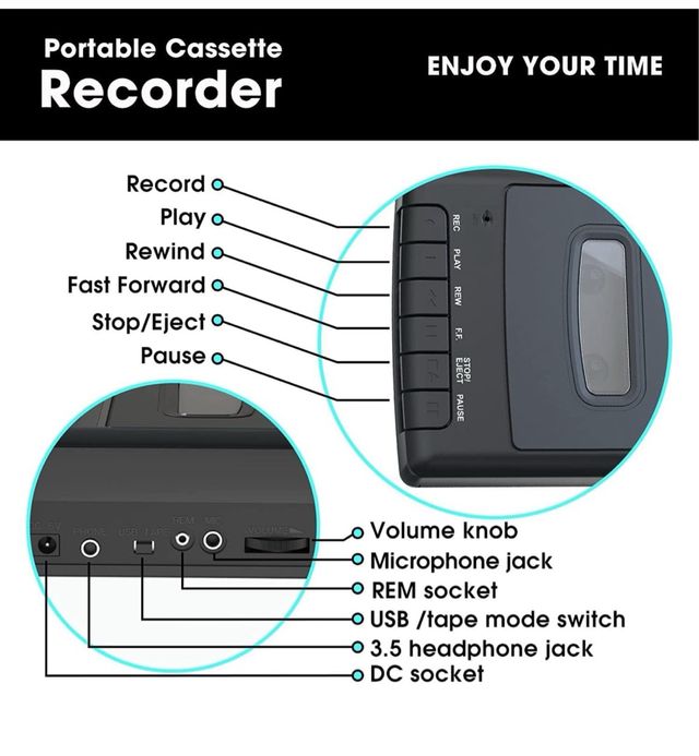 Grabadora portátil con micrófono independiente