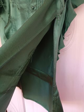 Blusa Vintage sin mangas verde pino 