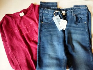 Jeans y camiseta niña talla 14 NUEVO