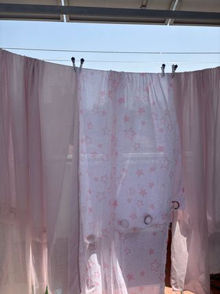 Cortinas infantiles - Rosa y Blanca
