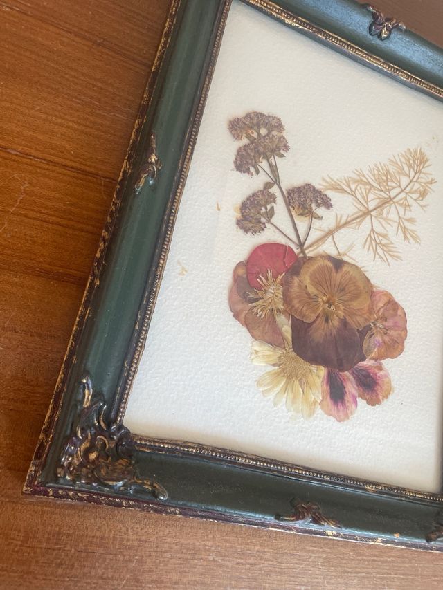 Cuadro con flores secas - Vintage