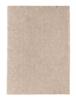 Tappeto beige in poliestere a pelo corto