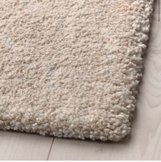 Tappeto beige in poliestere a pelo corto