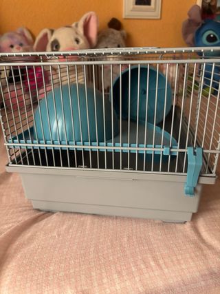Jaula hamster azul y gris