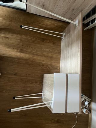 Scrivania legno bianca 2 cassetti