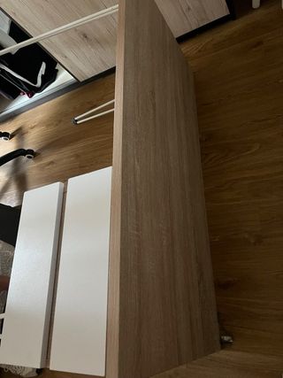 Scrivania legno bianca 2 cassetti