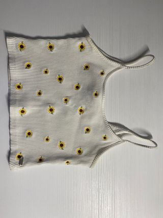 Top blanco c/girasoles