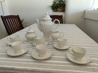 Juego café PONTESA porcelana blanco-azul
