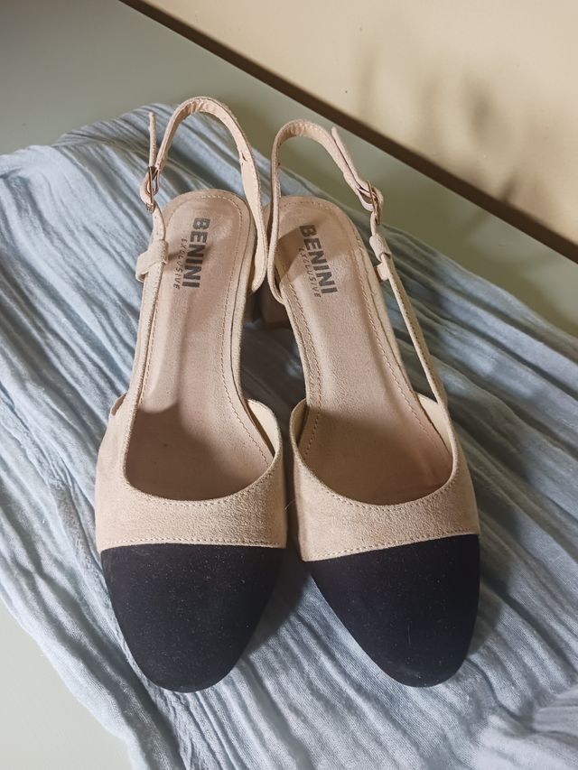 Zapatos BENINI bicolor tacón 5cm