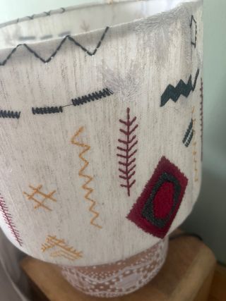 Lámpara mesilla - beige y marrón