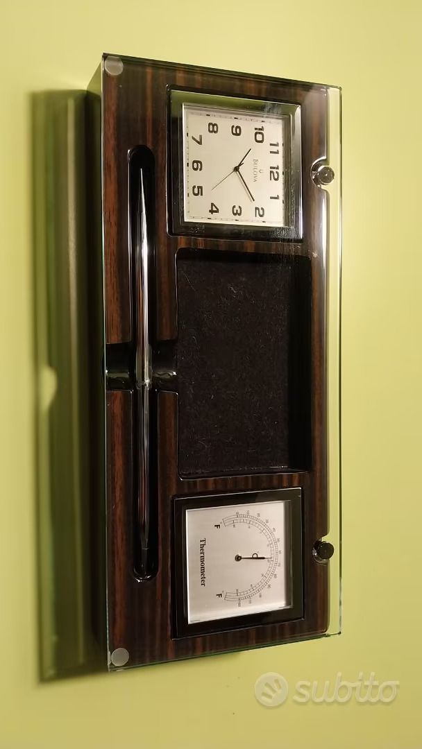 Set da scrivania: orologio Bulova + termometro
