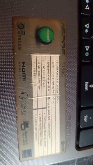 Acer Aspire 5750G - Portátil