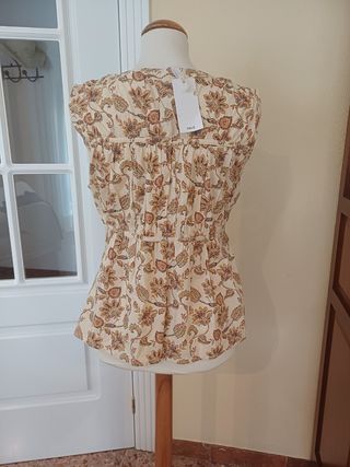 Blusa Mango verano - beige, marrón