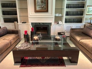 Mesa centro madera oscura - cristal