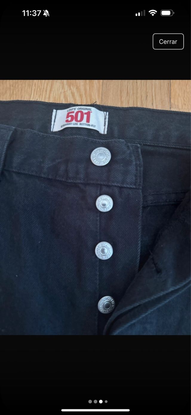 Vaqueros Levi's 501 negros, talla L