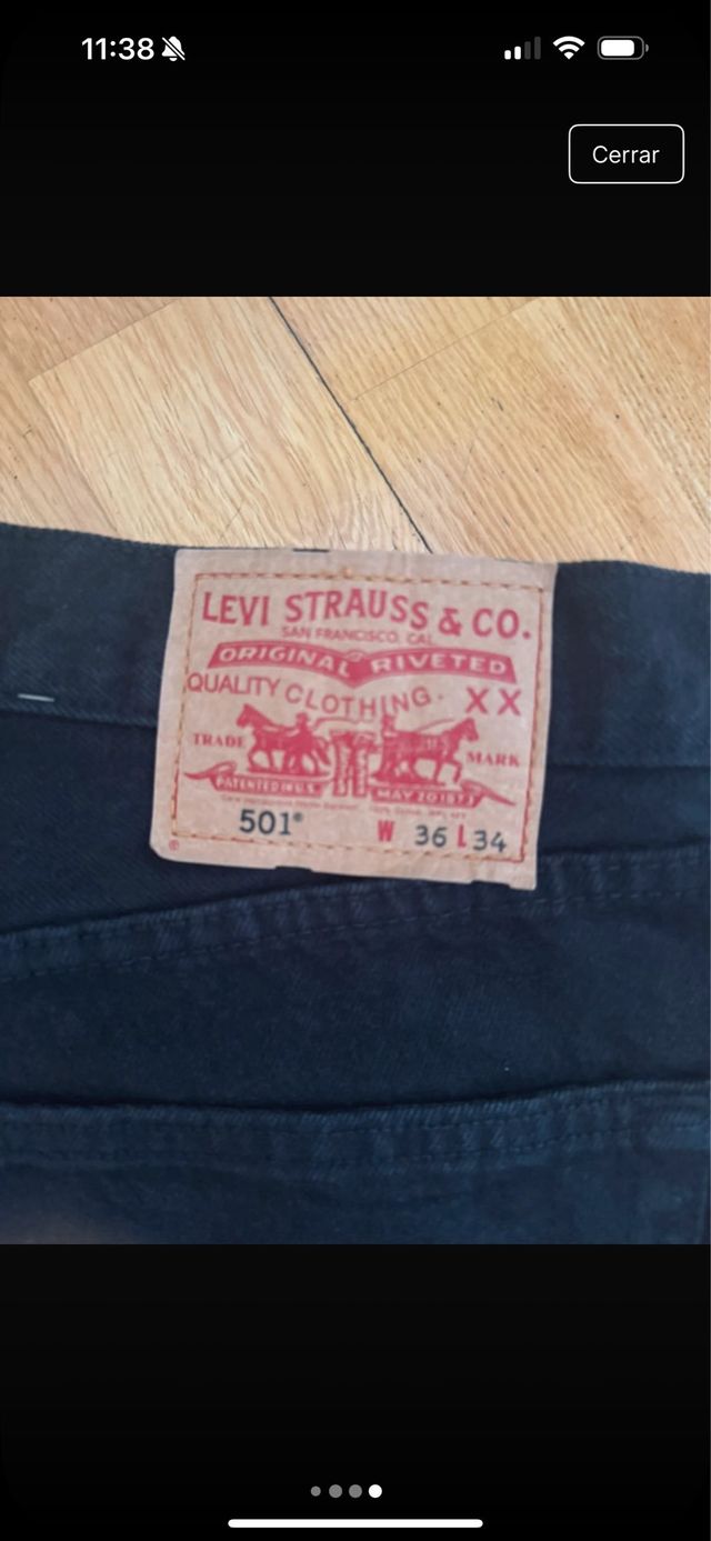 Vaqueros Levi's 501 negros, talla L