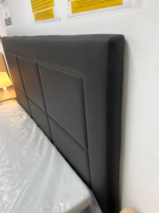 Cabecero cama piel sintética negra