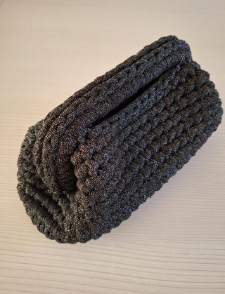 Cluch bag crochet nera lurex argento