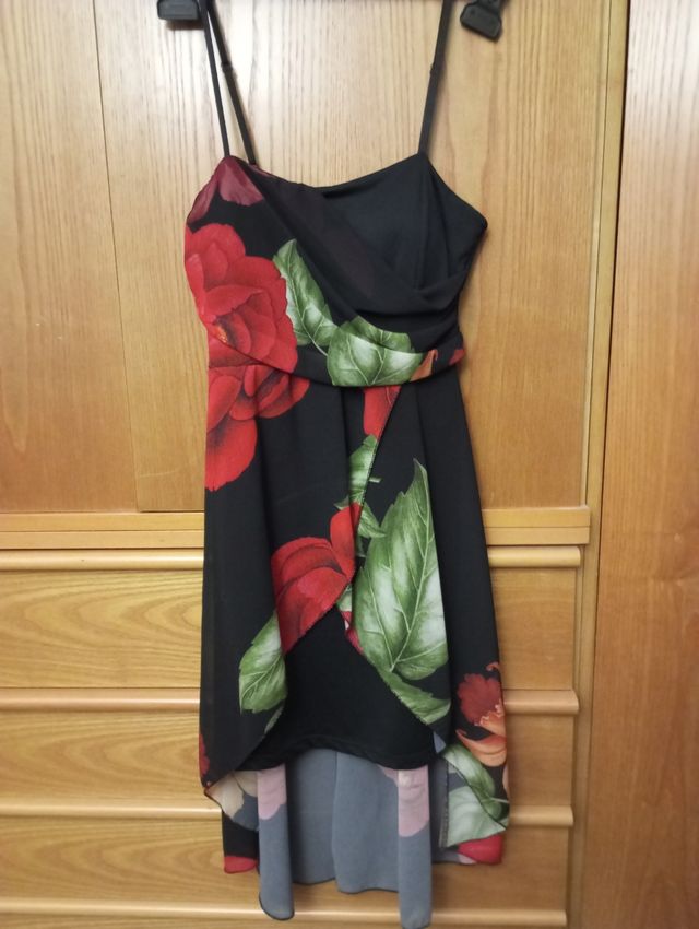 Vestito floreale nero