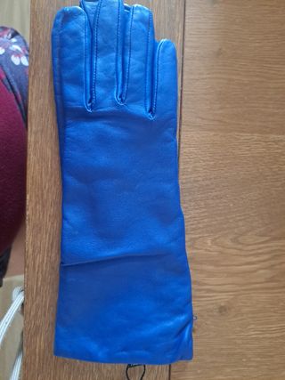 Guanti pelle blu - caldi