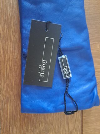 Guanti pelle blu - caldi