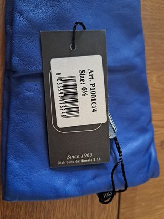 Guanti pelle blu - caldi