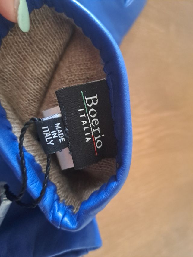 Guanti pelle blu - caldi