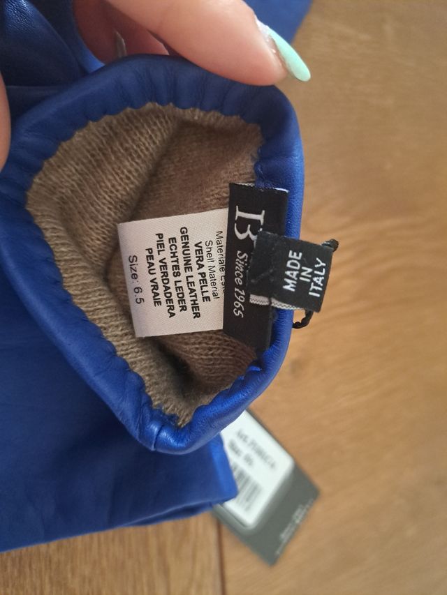 Guanti pelle blu - caldi