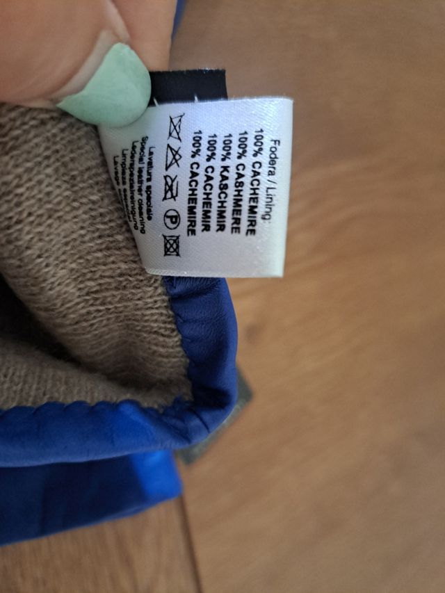 Guanti pelle blu - caldi