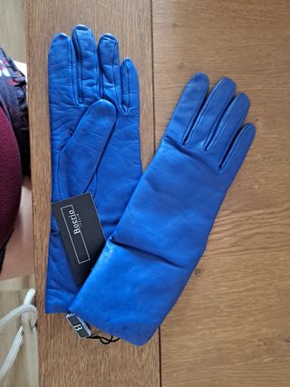 Guanti pelle blu - caldi
