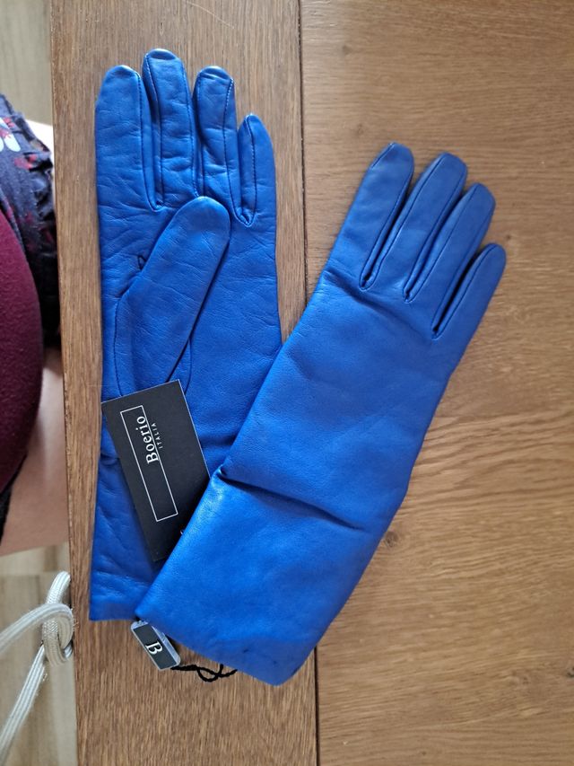 Guanti pelle blu - caldi