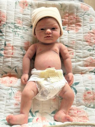 1 bambola gemella Reborn in silicone platino 