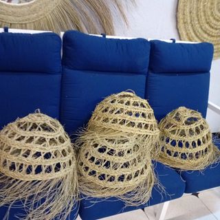 3 Lámparas esparto hechas a mano