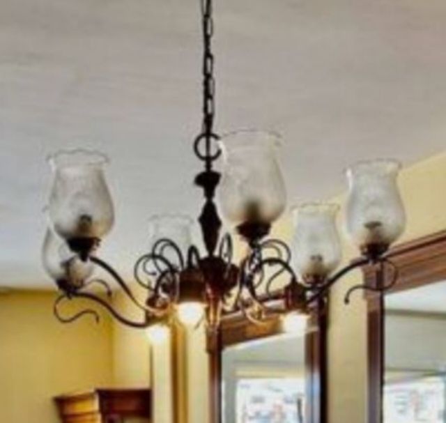 Lámpara techo vintage 6 brazos dorada – Granollers