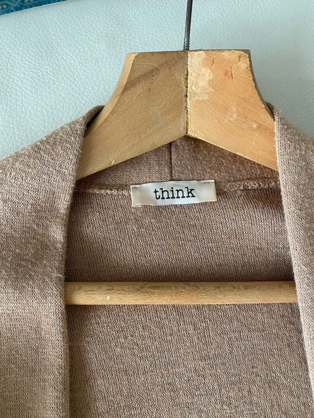 Cardigan lungo beige Think