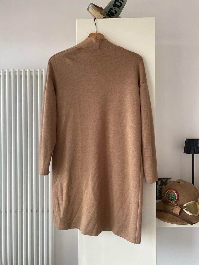 Cardigan lungo beige Think