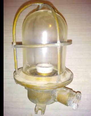 FARO DE BRONCE NÁUTICO BARCO ORIGINAL MUY ANTIGUO