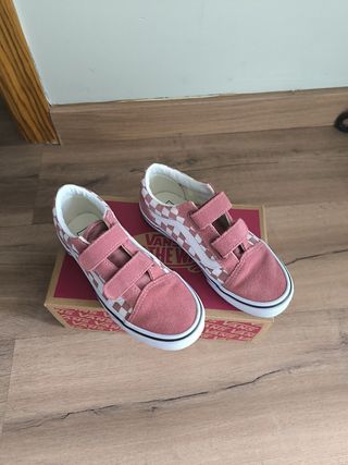 Vans Old Skool Velcro Rosa Niña