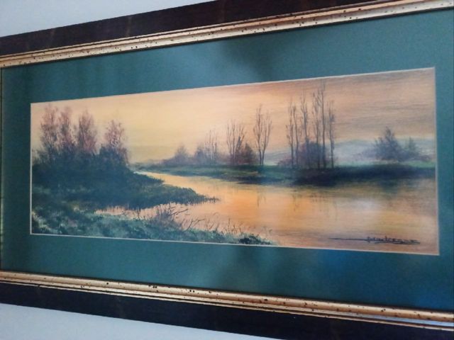 Cuadro paisaje - Atardecer río