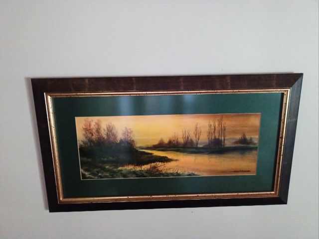 Cuadro paisaje - Atardecer río