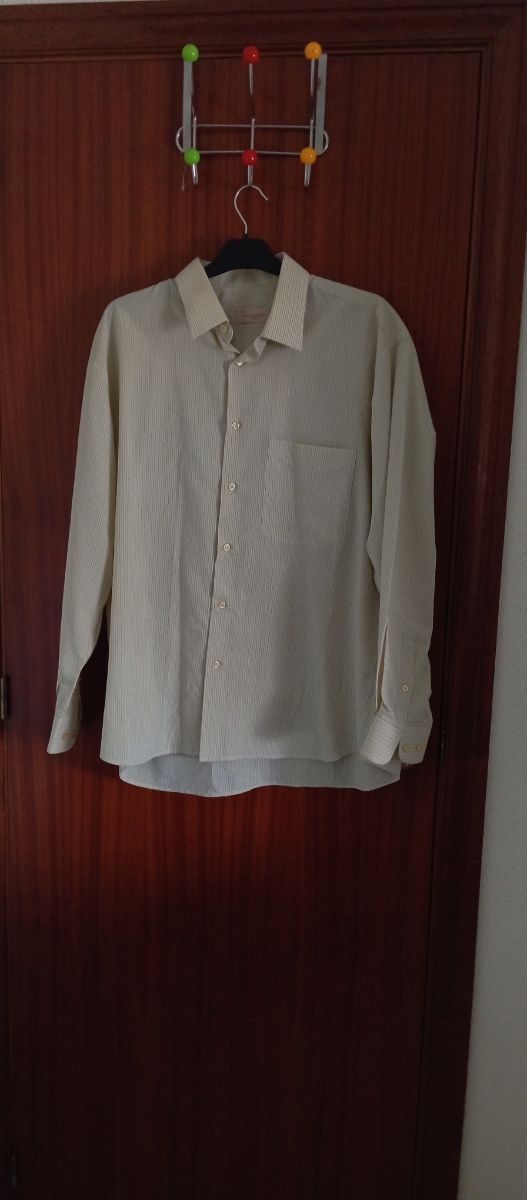 Camisa beige rayas - Hombre