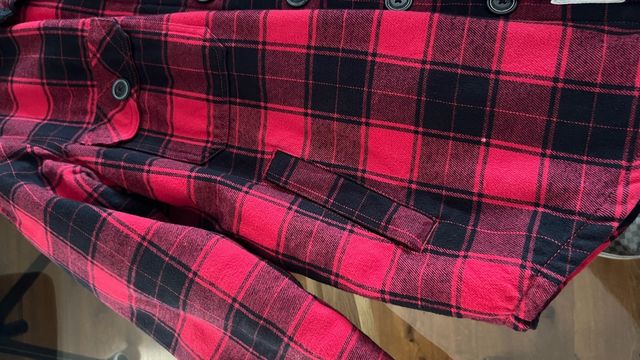 Chaqueta cuadros roja-negra M