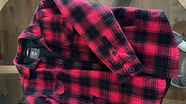 Chaqueta cuadros roja-negra M