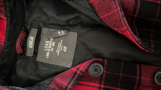 Chaqueta cuadros roja-negra M