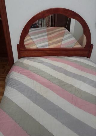 Cabecero cama madera-vidrio hecho a mano