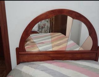 Cabecero cama madera-vidrio hecho a mano