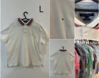 Polo Tommy Hilfiger blanco talla L