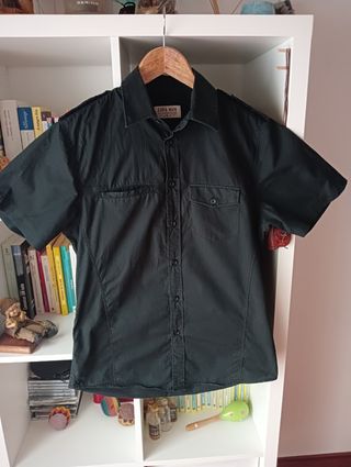 camisa negra niño zara