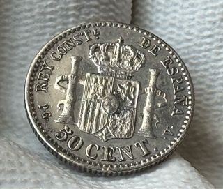 Moneda 50 céntimos Alfonso XIII 1894