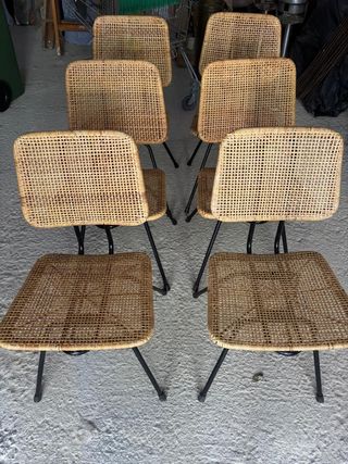 6 Sillas mimbre vintage